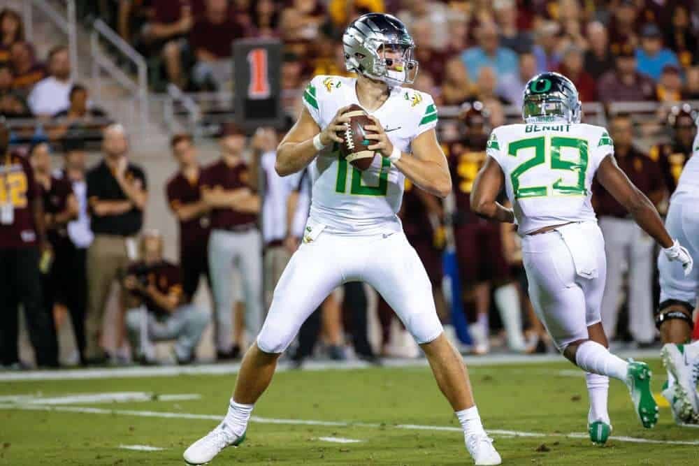 College Fantasy Football: Best Strength of Schedule Justin Herbert
