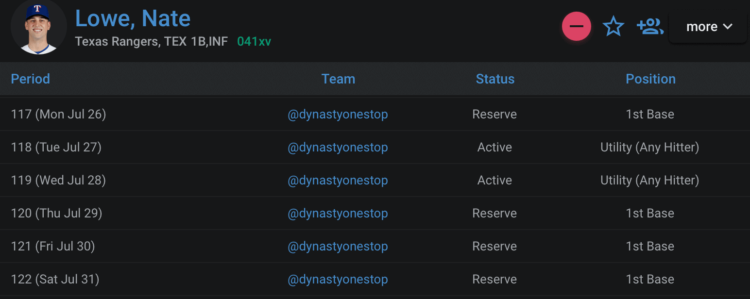 player service time