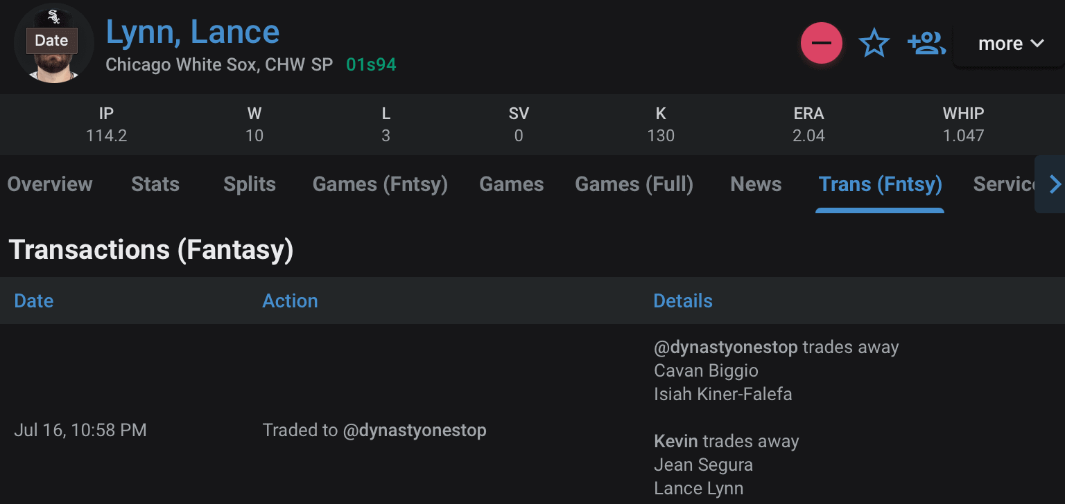 player trade