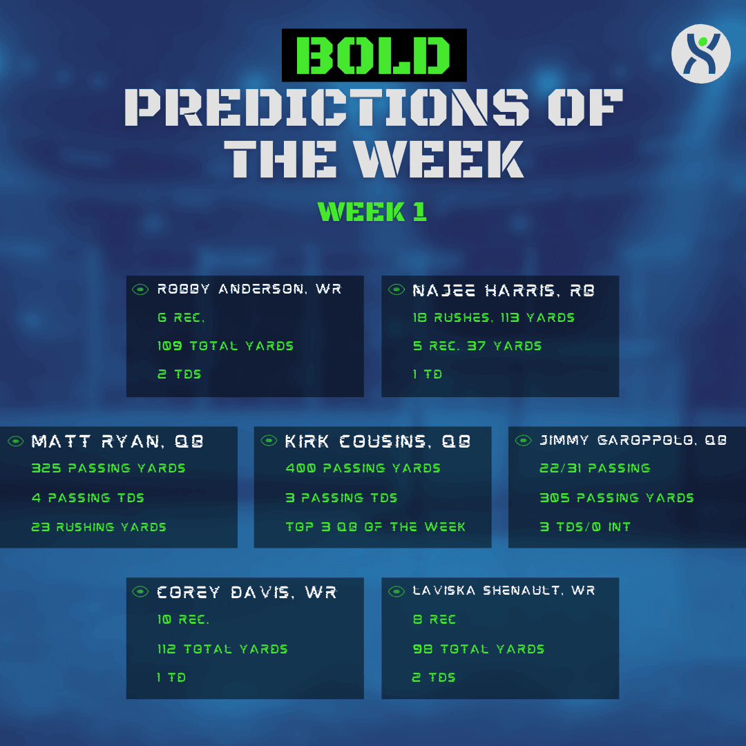 Bold Predictions Week 1