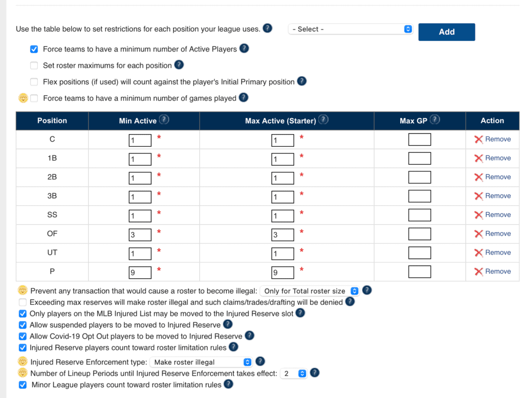 roster table